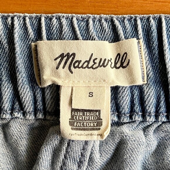Madewell pull-on denim shorts in Rathmore wash roomy pockets S - Picture 4 of 9